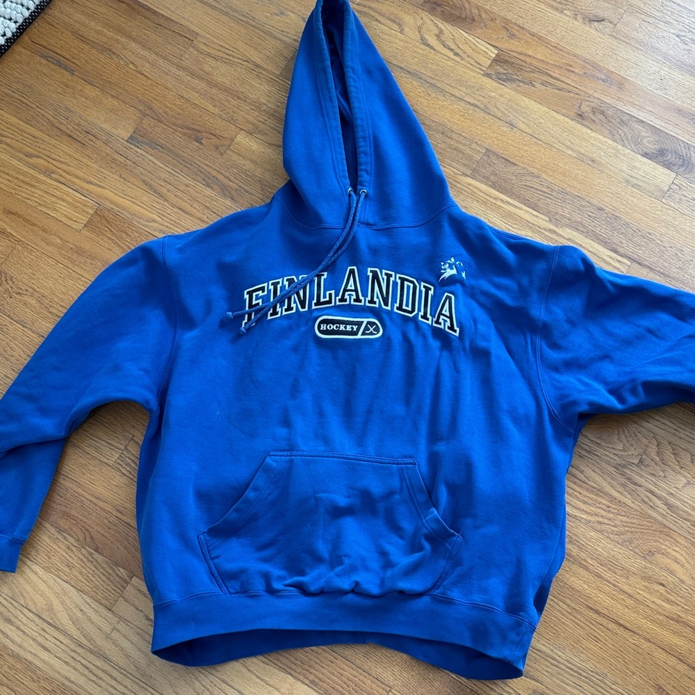 Blue Finlandia Hockey Hoodie, size XL